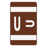 Alphaz Color-coded Second Letter Alphabetical Labels, U, 1 X 1.63, Dark Brown, 10-sheet, 10 Sheets-pack