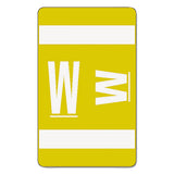 Alphaz Color-coded Second Letter Alphabetical Labels, W, 1 X 1.63, Yellow, 10-sheet, 10 Sheets-pack