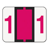 Numerical End Tab File Folder Labels, 1, 1 X 1.25, White, 500-roll