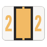Numerical End Tab File Folder Labels, 2, 1 X 1.25, White, 500-roll