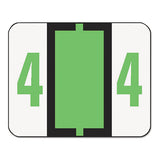 Numerical End Tab File Folder Labels, 4, 1 X 1.25, White, 500-roll