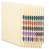 Numerical End Tab File Folder Labels, 6, 1 X 1.25, White, 500-roll