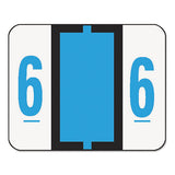 Numerical End Tab File Folder Labels, 6, 1 X 1.25, White, 500-roll