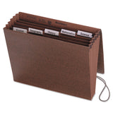 Six-pocket Subject File W- Insertable Tabs, 5.25" Expansion, 6 Sections, 1-5-cut Tab, Letter Size, Redrope