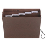 Six-pocket Subject File W- Insertable Tabs, 5.25" Expansion, 6 Sections, 1-5-cut Tab, Letter Size, Redrope