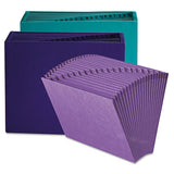 Heavy-duty Indexed Expanding Open Top Color Files, 21 Sections, 1-21-cut Tab, Letter Size, Teal