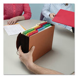 Extra-wide Expanding Wallets W- Elastic Cord, 5.25" Expansion, 1 Section, Letter Size, Redrope