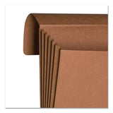 Extra-wide Expanding Wallets W- Elastic Cord, 5.25" Expansion, 1 Section, Legal Size, Redrope