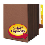 Redrope Drop-front End Tab File Pockets With Fully Lined Colored Gussets, 5.25" Expansion, Legal, Redrope-dark Brown, 10-box