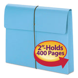Expanding Wallet W- Elastic Cord, 2" Expansion, 1 Section, Letter Size, Blue, 10-box