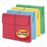 Expanding Wallet W- Elastic Cord, 2" Expansion, 1 Section, Legal Size, Redrope