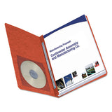 Side Opening Press Guard Report Cover, Prong Fastener, Letter, Red