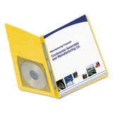 Side Opening Press Guard Report Cover, Prong Fastener, Letter, Yellow