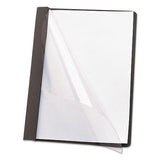 Poly Report Cover, Tang Clip, Letter, 1-2" Capacity, Clear-black, 25-box