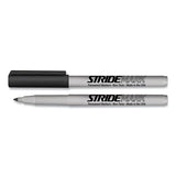 Stridemark Permanent Marker, Fine Bullet Tip, Black, 12-box