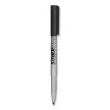 Stridemark Permanent Marker, Fine Bullet Tip, Black, 12-box