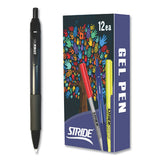 Striderio Gel Pen, Retractable, Medium 0.7 Mm, Black Ink, Translucent Black Barrel, 12-box