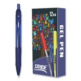 Striderio Gel Pen, Retractable, Medium 0.7 Mm, Blue Ink, Translucent Blue Barrel, 12-box