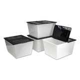 Storage Tote, 16 Gal, 22.7" X 18.25" X 12.86", Clear-black
