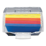 Portable Letter-legal Filebox With Organizer Lid, Letter-legal Files, 14.5" X 10.5" X 12", Clear-silver