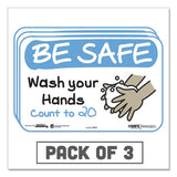 Besafe Messaging Education Wall Signs, 9 X 6,  "temperature Check Zone", 3-pack