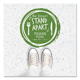 Besafe Messaging Floor Decals, Be Smart Stand Apart; Knife-fork; Thank You, 12" Dia., Green-white, 60-carton