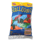 Balloons, 12", Helium Quality Latex, Assorted Colors, 100-pack, 20 Packs-carton