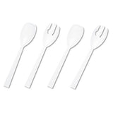 Table Set Plastic Serving Forks & Spoons, White, 24 Forks, 24 Spoons Per Pack