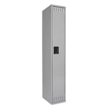 Single Tier Locker, Three Units, 36w X 18d X 72h, Medium Gray