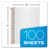 Gold Fibre Personal Notebooks, 1 Subject, Medium-college Rule, Classic Green Cover, 7 X 5, 100 Sheets