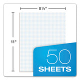 Quadrille Pads, 4 Sq-in Quadrille Rule, 8.5 X 11, White, 50 Sheets