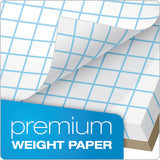 Quadrille Pads, 10 Sq-in Quadrille Rule, 8.5 X 11, White, 50 Sheets