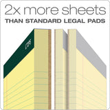 Double Docket Ruled Pads, Narrow Rule, 8.5 X 11.75, Canary, 100 Sheets, 6-pack