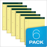 Double Docket Ruled Pads, Wide-legal Rule, 8.5 X 11.75, Canary, 100 Sheets, 6-pack