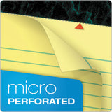 Docket Ruled Perforated Pads, Wide-legal Rule, 8.5 X 11.75, Canary, 50 Sheets, 12-pack