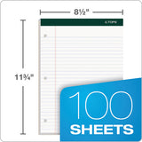 Double Docket Ruled Pads, Wide-legal Rule, 8.5 X 11.75, White, 100 Sheets, 6-pack