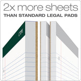 Double Docket Ruled Pads, Wide-legal Rule, 8.5 X 11.75, White, 100 Sheets, 6-pack