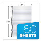 Second Nature Single Subject Wirebound Notebooks, 1 Subject, Narrow Rule, Green Cover, 8 X 5, 80 Sheets