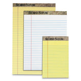 Second Nature Recycled Pads, Wide-legal Rule, 8.5 X 11.75, Canary, 50 Sheets, Dozen