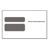 W-2 Laser Double Window Envelope, Commercial Flap, Gummed Closure, 5.63 X 9, White, 100-pack