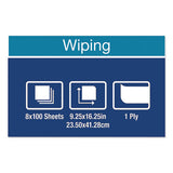 Multipurpose Paper Wiper, 9.25 X 16.25, White, 100-box, 8 Boxes-carton