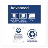 Advanced Dinner Napkins, 2-ply, 15" X 17", 1-8 Fold, White, 100-pk, 28 Pk-ct