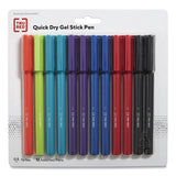 Quick Dry Gel Pen, Retractable, Fine 0.5 Mm, Assorted Ink And Barrel Colors, 12-pack