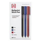Ballpoint Pen, Stick, Medium 1 Mm, Assorted Ink And Barrel Colors, 60-pack