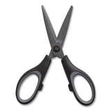 Non-stick Titanium-coated Scissors, 5" Long, 2.36" Cut Length, Gun-metal Gray Blades, Black-gray Straight Handle
