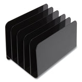 Plastic Incline Mail Sorter, 5 Sections, #6 1-4 To #16 Envelopes, 6.26 X 9.49 X 6.5, Black