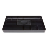Shallow Plastic Drawer Organizer, 13 Compartment, 9.11 X 14.11 X 1.24, Black