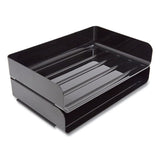 Side-load Stackable Plastic Document Tray, 1 Section, Legal-size, 15.06 X 9.72 X 3.01, Black, 2-pack