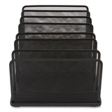 Wire Mesh Vertical Document Sorter, 7 Sections, Letter-size, 11.65 X 20 X 6.61, Matte Black