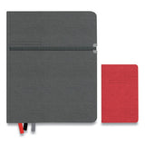 Large Mastery With Pocket Journal, Narrow Rule, Charcoal-red Cover, 8 X 10, 192 Sheets